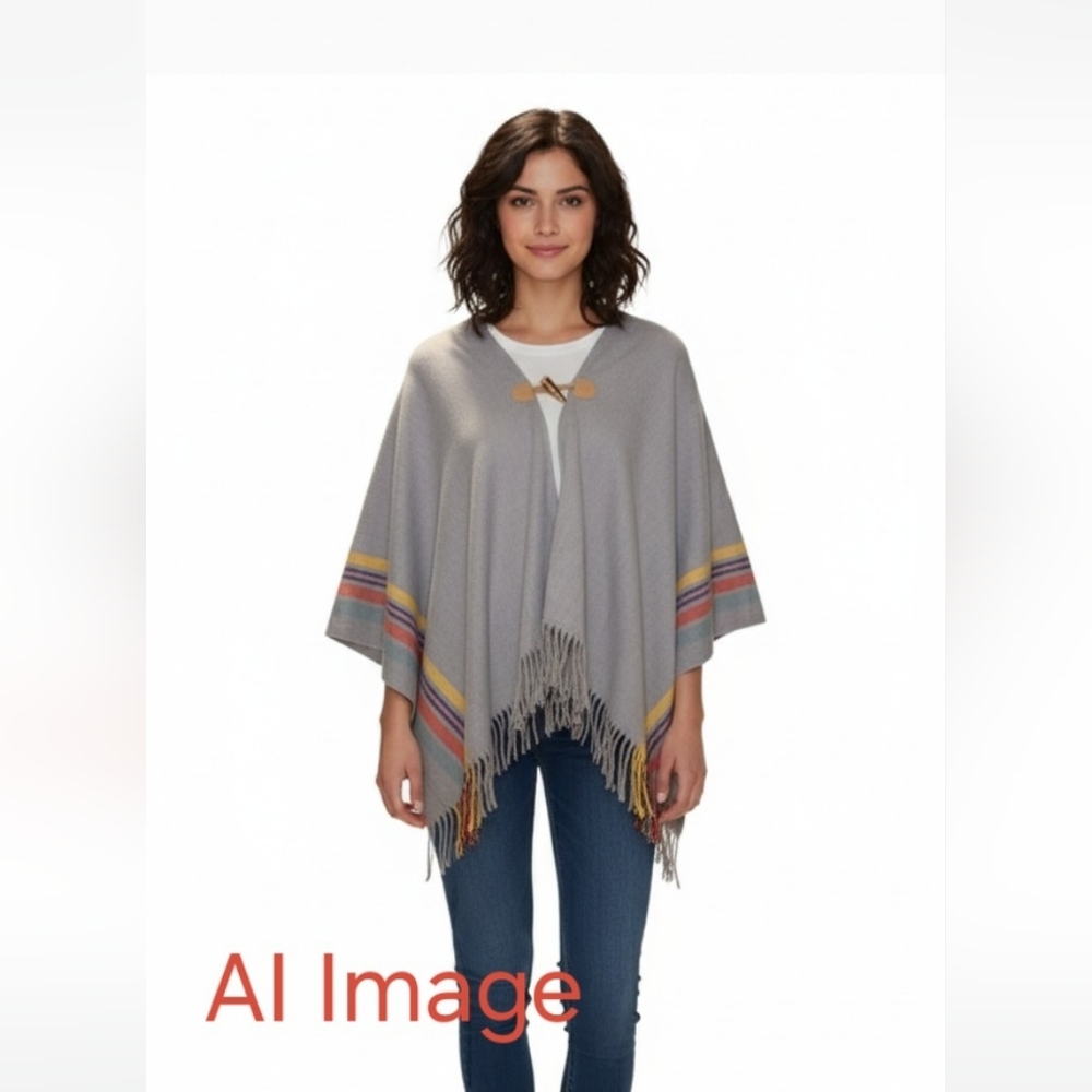 Aerie Womens Blanket Poncho Cape